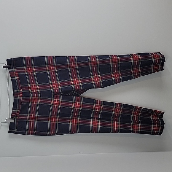 Talbots Pants - Talbots Plaid Ankle Pants - Red and Blue